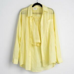 Montce Light Yellow High Waist Women Shorts